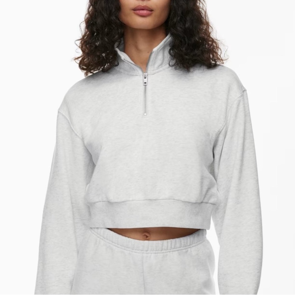 ARITZIA TNA Gray Cropped Boxy Sweatshirt
